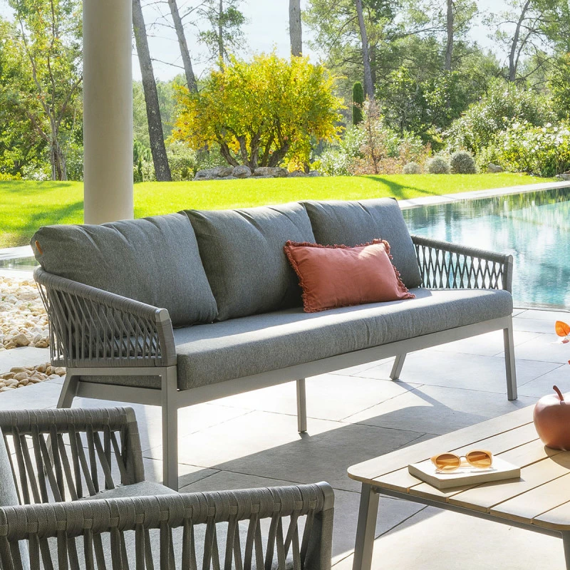 Canapé Extérieur 3 Places Oriengo Anthracite Hespéride 4 Canapé Extérieur 3 Places Oriengo Anthracite Hespéride – Image 2