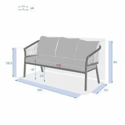 Canapé Extérieur 3 Places Oriengo Anthracite Hespéride 10 Canapé Extérieur 3 Places Oriengo Anthracite Hespéride -Ledepot Mobilier Magasin canape exterieur 3 places oriengo anthracite hesperide 3