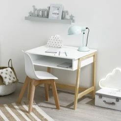 Chaise Enfant Pieds Bois Atmosphera Blanc -Ledepot Mobilier Magasin chaise enfant pieds bois atmosphera blanc 3