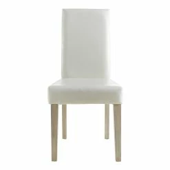 Demeyere Chaise Dossier Haut Blanc PU Guevara -Ledepot Mobilier Magasin chaise ernesto blanc 1 2
