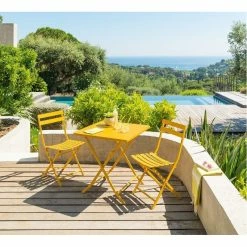 Chaise Métal Pliante Greensboro Moutarde Hespéride 10 Chaise Métal Pliante Greensboro Moutarde Hespéride -Ledepot Mobilier Magasin chaise greensboro hesperide moutarde 1 3