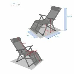 Chaise Longue Decima Hespéride Bleu Canard/graphite -Ledepot Mobilier Magasin chaise longue decima hesperide bleu canard 1 5