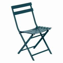 Chaise Métal Pliante Greensboro Bleu Pétrole Hespéride