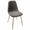 Chaise Roka Velours Gris Et Hêtre Atmosphera