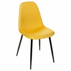 Chaise Tissu Et Métal Tyka Jaune Atmosphera