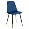 Chaise Velours Bleu Pieds Gold Tyka Atmosphera -Ledepot Mobilier Magasin chaise velours bleu gold tyka atmosphera