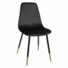 Chaise Velours Noir Pieds Gold Tyka Atmosphera -Ledepot Mobilier Magasin chaise velours noir gold tyka atmosphera