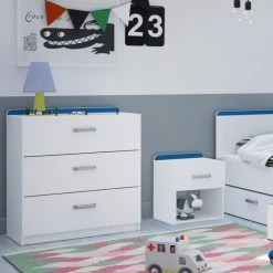 Demeyere Chevet 1 Tiroir Reverso Rose Ou Bleu -Ledepot Mobilier Magasin chevet 1 tiroir reverso rose ou bleu 3