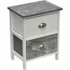 Chevet Apothi 2 Tiroirs Blanc Gris Cérusé -Ledepot Mobilier Magasin chevet apothi 2 tiroirs blanc gris ceruse
