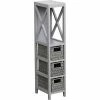 Chiffonnier 1 étagère + Paniers Tressés Gris -Ledepot Mobilier Magasin chiffonnier 1 etagere paniers tresses gris
