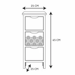 Chiffonnier 3 Tiroirs Chic Naturel Et Blanc -Ledepot Mobilier Magasin chiffonnier 3 tiroirs chic naturel et blanc 2