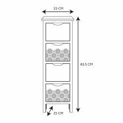 Chiffonnier 4 Tiroirs Chic Naturel Et Blanc -Ledepot Mobilier Magasin chiffonnier 4 tiroirs chic naturel et blanc 1 3