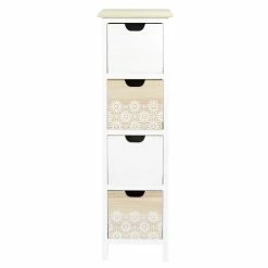 Chiffonnier 4 Tiroirs Chic Naturel Et Blanc -Ledepot Mobilier Magasin chiffonnier 4 tiroirs chic naturel et blanc 1 6