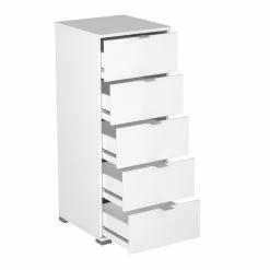Demeyere Chiffonnier 5 Tiroirs Blanc Perfect 7 Demeyere Chiffonnier 5 Tiroirs Blanc Perfect -Ledepot Mobilier Magasin chiffonnier 5 tiroirs blanc perfect 1