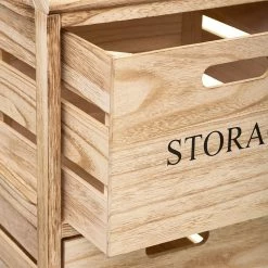 Chiffonnier Bois 3 Cagettes Sur Roulettes 5Five -Ledepot Mobilier Magasin chiffonnier bois 3 cagettes sur roulettes 5five 2