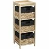 Chiffonnier En Bois 3 Paniers Jacinthe Naturel Et Noir -Ledepot Mobilier Magasin chiffonnier bois 3 paniers jacinthe naturel et noir