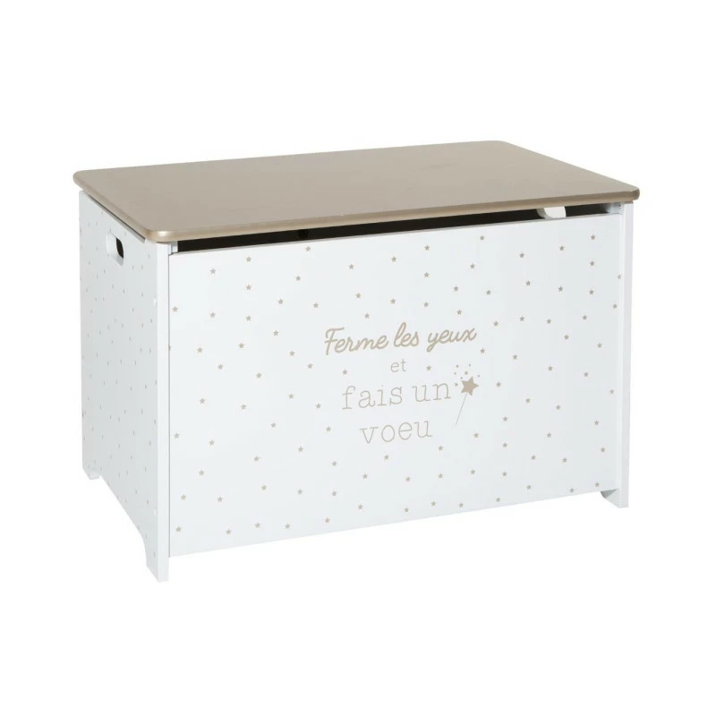 Coffre à Jouets 58 Cm Blanc Et Doré Atmosphera 3 Coffre à Jouets 58 Cm Blanc Et Doré Atmosphera