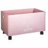 Coffre à Roulettes Pour Enfant Coloris Rose Atmosphera -Ledepot Mobilier Magasin coffre a roulettes pour enfant coloris rose