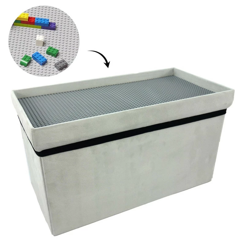 Coffre Blanc Pliable Gris Compatible Briques 3 Coffre Blanc Pliable Gris Compatible Briques