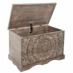 Coffre Chambre Shirel En Bois Blanchi Atmosphera -Ledepot Mobilier Magasin coffre chambre shirel en bois blanchi atmosphera 2