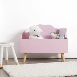 Coffre De Rangement Nuage Rose Atmosphera -Ledepot Mobilier Magasin coffre de rangement nuage rose atmosphera 2