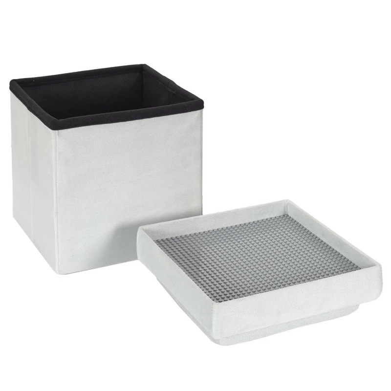 Coffre Pouf Pliable Gris Compatible Briques 8 Coffre Pouf Pliable Gris Compatible Briques – Image 6