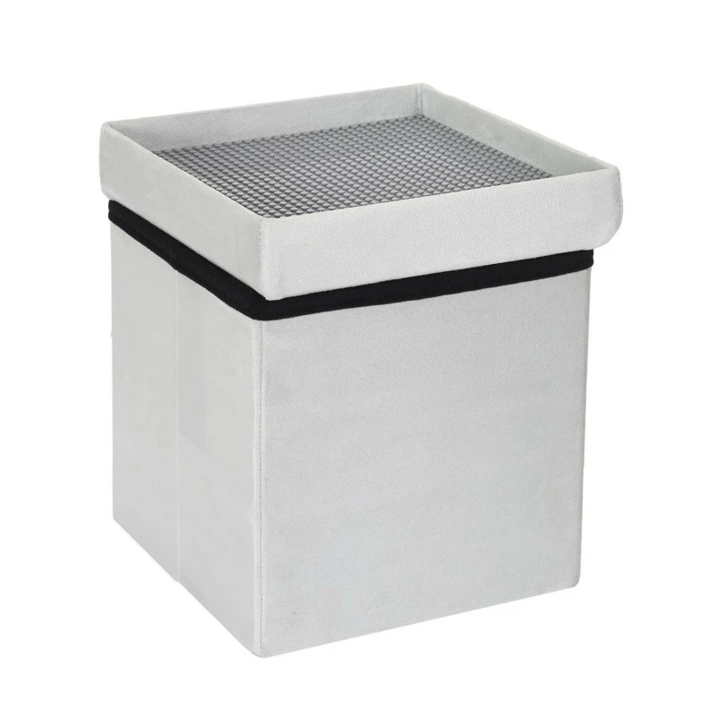 Coffre Pouf Pliable Gris Compatible Briques 3 Coffre Pouf Pliable Gris Compatible Briques