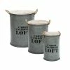 Coffres Bidons Gris Loft - Lot De 3 - Atmosphera -Ledepot Mobilier Magasin coffres bidons gris loft lot 3 atmosphera