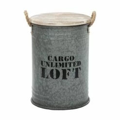 Coffres Bidons Gris Loft - Lot De 3 - Atmosphera -Ledepot Mobilier Magasin coffres bidons gris loft lot 3 atmosphera 3