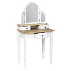 Coiffeuse Blanche 3 Tiroirs Solen Atmosphera -Ledepot Mobilier Magasin coiffeuse blanche 3 tiroirs solen atmosphera 2