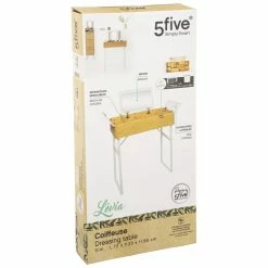 Coiffeuse En Bambou Levia Blanc 5Five -Ledepot Mobilier Magasin coiffeuse en bambou levia blanc 5five 2