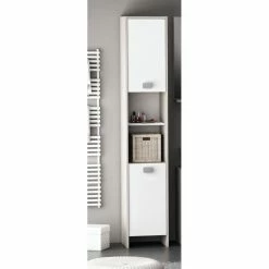 Demeyere Colonne 2 Portes HONOLULU Blanc/chêne Champagne -Ledepot Mobilier Magasin colonne 2 portes honolulu blanc chene champagne 2