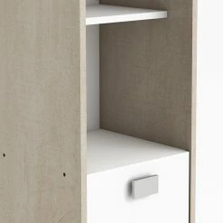 Demeyere Colonne 2 Portes HONOLULU Blanc/chêne Champagne -Ledepot Mobilier Magasin colonne 2 portes honolulu blanc chene champagne 4