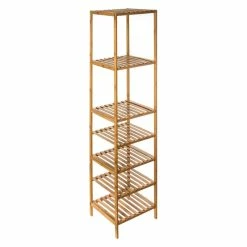 Colonne 7 Niveaux Salle Bain Varia Naturel Bambou -Ledepot Mobilier Magasin colonne 7 niveaux salle bain varia naturel bambou 2