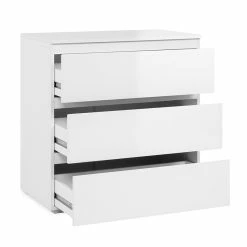 Commode 3 Tiroirs Capetown Blanc -Ledepot Mobilier Magasin commode 3 tiroirs capetown blanc 2