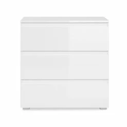 Commode 3 Tiroirs Capetown Blanc -Ledepot Mobilier Magasin commode 3 tiroirs capetown blanc 4