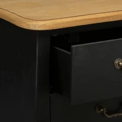 Commode 3 Tiroirs Chrysa Noire Atmosphera -Ledepot Mobilier Magasin commode 3 tiroirs chrysa noire atmosphera 2