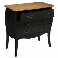 Commode 3 Tiroirs Chrysa Noire Atmosphera -Ledepot Mobilier Magasin commode 3 tiroirs chrysa noire atmosphera 5