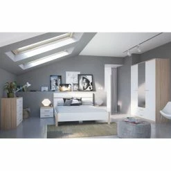 Demeyere Commode 4 Tiroirs Lena Blanc Et Naturel -Ledepot Mobilier Magasin commode 4 tiroirs lena blanc et naturel 1