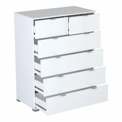 Demeyere Commode 4+2 Tiroirs Blanche Perfect -Ledepot Mobilier Magasin commode 42 tiroirs blanche perfect 3