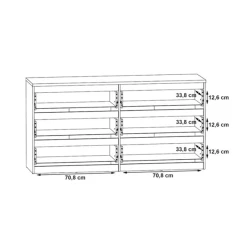Commode 6 Tiroirs Chelsea Béton Gris Et Blanc -Ledepot Mobilier Magasin commode 6 tiroirs chelsea beton gris et blanc 3