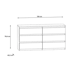 Commode 6 Tiroirs Chelsea Béton Gris Et Blanc -Ledepot Mobilier Magasin commode 6 tiroirs chelsea beton gris et blanc 4
