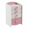 Demeyere Commode Enfant 4 Tiroirs Anastasia Rose Et Blanche -Ledepot Mobilier Magasin commode enfant 4 tiroirs mulan rose et blanche