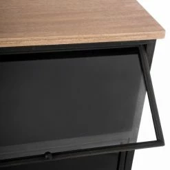 Commode Joris 3 Niches Noir Métal Atmosphera -Ledepot Mobilier Magasin commode joris 3 niches noir metal atmosphera 1