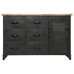 Commode Métal Et Bois Cierna Atmosphera -Ledepot Mobilier Magasin commode metal torof atmosphera 3