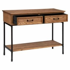 Console 2 Tiroirs Bois Et Métal Danik Atmosphera -Ledepot Mobilier Magasin console 2 tiroirs bois et metal danik atmosphera 4