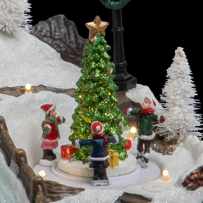 Déco Noël Chalet à La Montagne Piles Lumineux Animé 5 Déco Noël Chalet à La Montagne Piles Lumineux Animé – Image 3