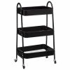 Desserte 3 Niveaux à Roulettes Métal Noir 5Five -Ledepot Mobilier Magasin desserte 3 niveaux a roulettes metal noir 5five