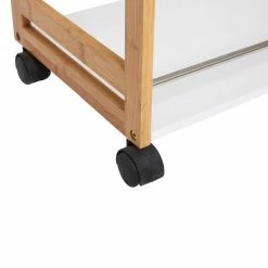 Desserte De Cuisine Bambou Blanc -Ledepot Mobilier Magasin desserte de cuisine bambou 2