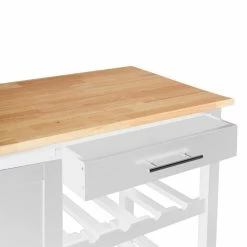 Desserte De Cuisine Blanc Modèle CLAUDE GM Atmosphera -Ledepot Mobilier Magasin desserte de cuisine blanc modele claude gm 1